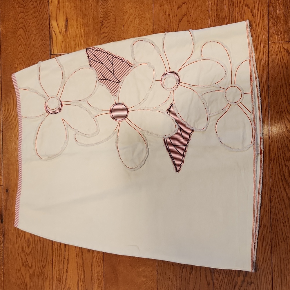Anthropologie Elevenses Floral Applique Skirt 8 NWT